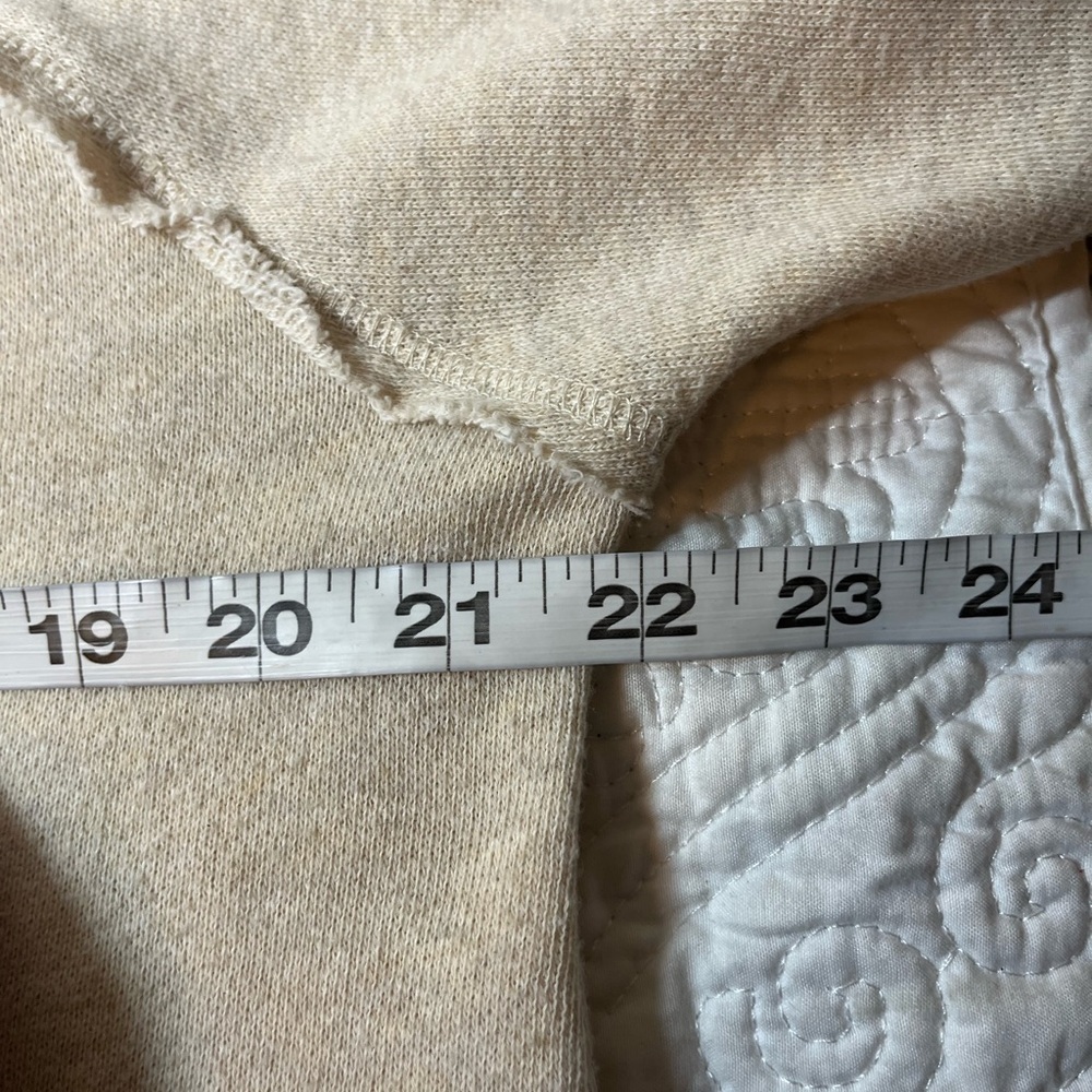 MAUI Floral Heart Island Hooded Pullover - Raw Hem, Cream, size Large - Picture 9 of 11